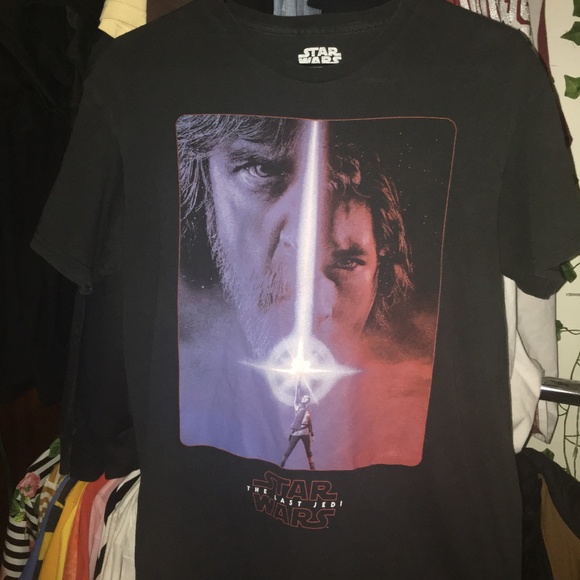 official vintage star wars the last jedi black crewneck tshirt mens medium - Picture 1 of 5